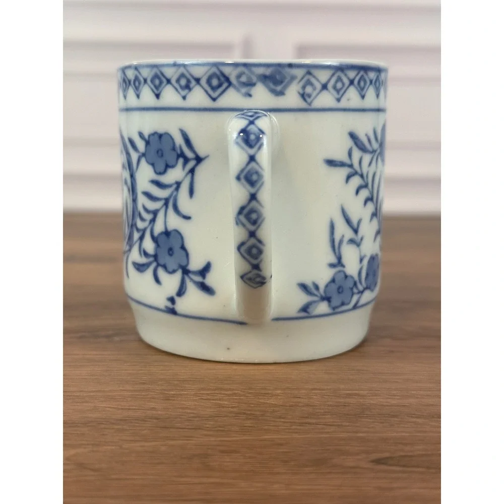 VTG Williams Sonoma IDG Japan Blue White Floral Porcelain Lidded Tea Coffee Cup